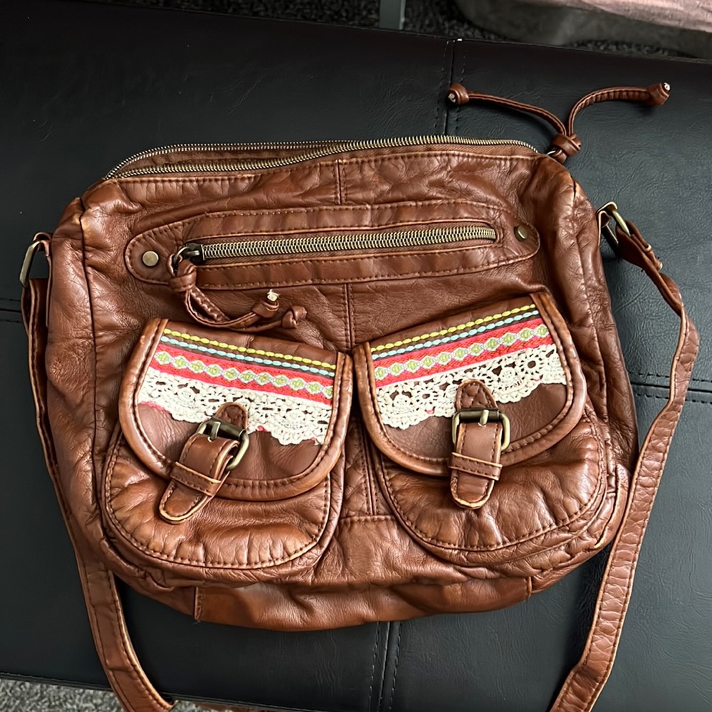 Brown leather purse